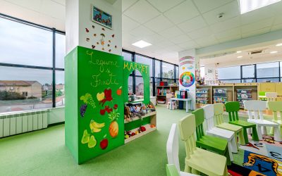 Sala de clasă a grupei Albinuțelor, grădinița Kițy Bițy Constanța