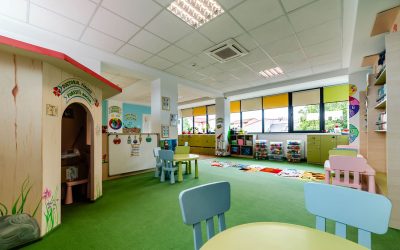 Sala de clasă a grupei Piticilor, grădinița Kițy Bițy Constanța